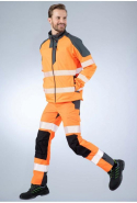 Softshell haute visibilité Visiofit - Réf. 740*HVJ ou 740*HVO - Classe 2 - Bandes rétroréfléchissantes - Jaune/Marine ou Orange/Charcoal_3