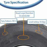 16.5x6.50-8 Pneus remorque 6 plis P815 Road Legal 72M 355kgs 165/65-8 (Lot de 3)_3