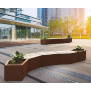 Espace de repos Le Caire - Structure en acier et banquette en stratifié compact - Longueur 1067 mm_3