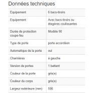 119261w - Armoire de sécurité coupe-feu 90 min - 6 bacs-tiroirs, charnières à gauche, système One Touch_3