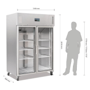 Armoire réfrigérée positive 2 portes vitrée 1200 litres - garantie 2 ans_3