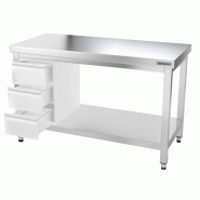 Tables Inox centrales Premium avec Etagère - P 600 mm | Ggm - 1000_3