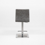 Tabourets de bar réglables et pivotants - coque rembourrée - métal chromé et acier brossé_3