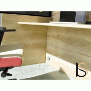 Bureau d'accueil 1 personne Avant - Ofitres - 129, Blanc, Non, Beige brillant_3