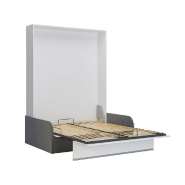Armoire lit escamotable Bermudes Sofa blanc avec canapé gris - couchage 160x200 cm_3