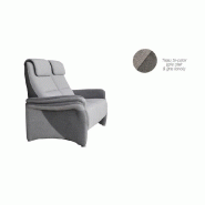 Canapé fixe 2 places ZILIA - Microfibre tissu bi-color gris clair/gris foncé - Design contemporain et confort avec ressorts No-Sag_3