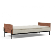Innovation Living - Canapé-lit design Dublexo Lauge Mixed Dance Natural convertible 115x210 cm - Accoudoirs noyer et métal noir_3