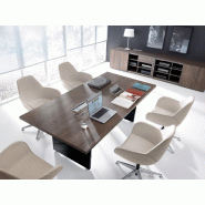 Table de réunion rectangulaire Mito - MDD - Noir, Avec mediaBox, Sycomore clair_3