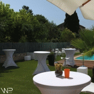 Housse de mange-debout blanche 110x80 cm - Traitée M1 - Élasthanne et polyester_3