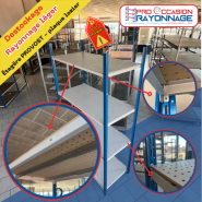 Lot rayonnage léger - niveau en plaque Lozier - 74 montants + 70 niveaux - Provost_3