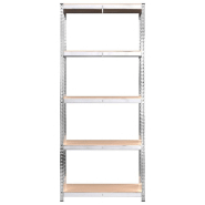 Vidaxl étagères à 5 niveaux 4 pcs argenté acier et bois d'ingénierie 3154156_3