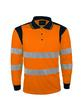 Polo haute visibilité orange et bleu - 100% polyester bird-eye - 150g/m2 - Normes EN ISO 13688 et EN ISO 20471_3