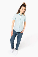 Chemise de travail femme en popeline polycoton - manches courtes - entretien facile - Réf: K548_3