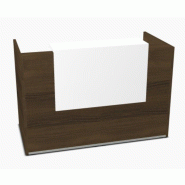 Comptoir d'accueil lumineux pour 2 personnes TERA  - MDD - 126, Blanc mat, Noyer Canaletto_3