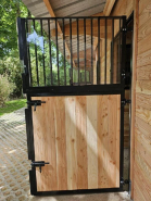Porte double battants LCI Cheval - bois Douglas - finition métal galva ou noir époxy_3