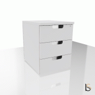 Caisson mobile TAK - Mobel Linea - Blanc, 3 tiroirs_4