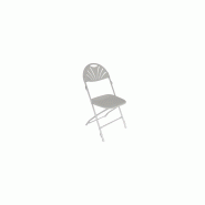 10 chaises pliantes blanches anti-feu M2 avec crochets de liaison - usage professionnel intérieur/extérieur_3