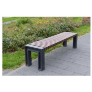 Banc public 100% plastique recyclé - UENO - Noir et marron - Longueur 130 ou 180cm - Imputrescible et sans entretien_3
