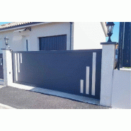 Portail coulissant plein finition aluminium - 5500 / 1700_3