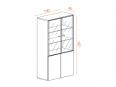 Armoire haute avec portes en verre et push open ELLIS H196 - Deskissimo_3