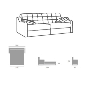 Canapé convertible express POL 160x190 cm - dossier capitonné - tissu personnalisable - matelas 13 cm - ouverture rapide_3