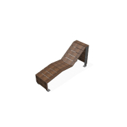 Chaise longue en acier inoxydable & Bois exotique - Référence MUB20_3