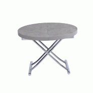 Table relevable de 30 à 74 cm avec plateau extensible jusqu’à 135 cm