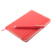 Set bloc-notes en simili-cuir - 100 pages non lignées - Stylo à bille assorti - Encre bleue - Livré en boîte cadeau_3