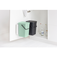 Poubelle encastrée Sort & Go Built-in Bin - 2 x 12 Litres - Jade Green & Grey - Brabantia_3