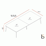 Bureau bench 4 personnes Blade - Alea - Non, 240, Cacao_3