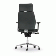 Fauteuil de Direction cuir Creta - Mobel Linea - cuir noir_3