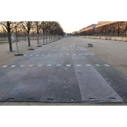Plaques de roulage plastique  pour chemins d'accès, cheminements piétons et plateformes temporaires - disponible en vente et en location - PLAQ'ECO