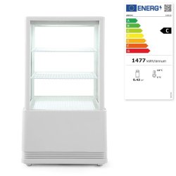 Vitrine de table réfrigérée positive 2 étagères 58L ARKTIC HENDI - Blanc