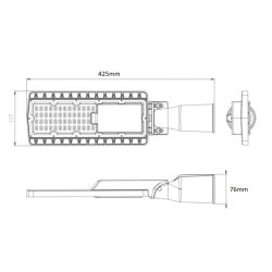 Réverbère LED 40W à angle variable ENEC5 - Référence REVMOD40 - IP65 - 5600 lumens