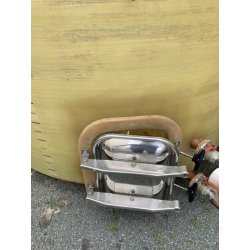 Cuve Naldi 150 hl d'occasion - fond plat, Ø 2300, hauteur 3900, porte 420×530, 2 vannes Ø 50
