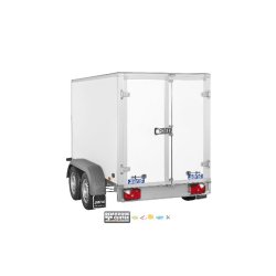 Remorque fourgon en bois SARIS - GO 255 132 2000 2 - 2 essieux roues extérieures - PTAC : 2000 Kg - 255 x 132 x H150 cm - Reference SARIS_FOURGON_DV2000