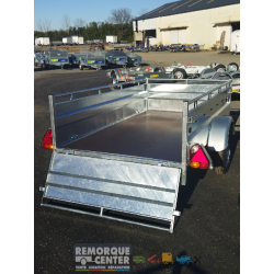 Remorque LIDER ROBUST - 2M50 - 1 essieu non freinée - 253x134x50 cm - PTAC : de 500 à 750 kg - Référence 40393