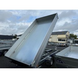 Remorque Tri-benne SARIS HEAVY DUTY - 406 x 204 cm - PTAC : 3500 kg - 2 Essieux - Freinée - Pompe Electrique - Référence K3 406 204 3500 2 HD E