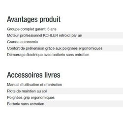 Diesel 6000 E XL C5 Groupe électrogène - Kohler - 4,90 kW - 50 Hz - 230V