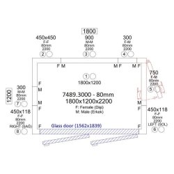 Chambre froide positive 1800x1200x2200mm 2 portes en verre Combisteel