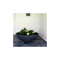 Jardinière Bol en béton cylindrique - Design classique pour zones historiques - Ciment blanc ou gris - Ø118 x 45 cm
