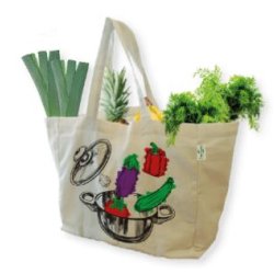 Sac écologique réutilisable - coton biologique naturel 200 g/m² - 6 poches intérieures - 35H x 40L x 20P cm