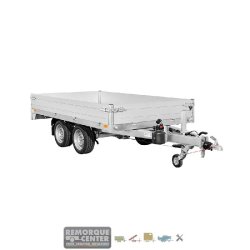 Remorque Benne SARIS - 306 x 184 cm - PTAC : 2700 kg - 2 Essieux - Freinée - Référence K1 306 184 2700 2