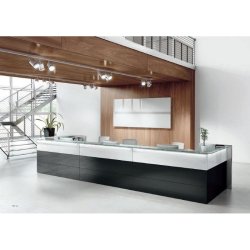 Banque d'accueil Nice 02 - Plans de travail en MDF ép. 25 mm avec revêtement polymère thermoformable
