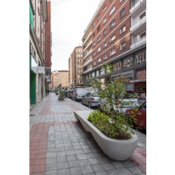 Jardinière en béton Wave - J130, J71 - Blanc et gris - 190 x 80 x 45 cm