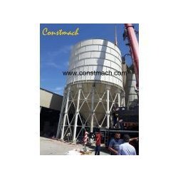 Silo à ciment boulonné - Capacité 3000 tonnes - CS-3000 - Constmach avec plateforme de maintenance et équipements complets