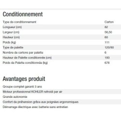Diesel 6500 TE XL C5 groupe électrogène - Kohler - 5,20 kW - 6,50 kVA - 50 Hz