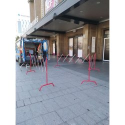 Barrière de chantier extensible acier 2,30m - structure accordéon, déploiement instantané