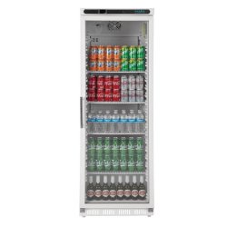 Vitrine réfrigérée positive blanche - Polar Série C 400L - Verrouillable, porte réversible, éclairage LED