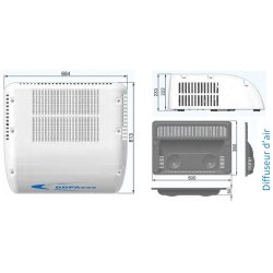 Climatiseur de toît hygloo | se place sur le toît du véhicule - monobloc - puissance frigorifique 3 kw - alimentation 12 vdc ou 24 vdc - poids 32 kg